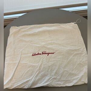 Salvatore Ferragamo White Dust Bag with Red Logo